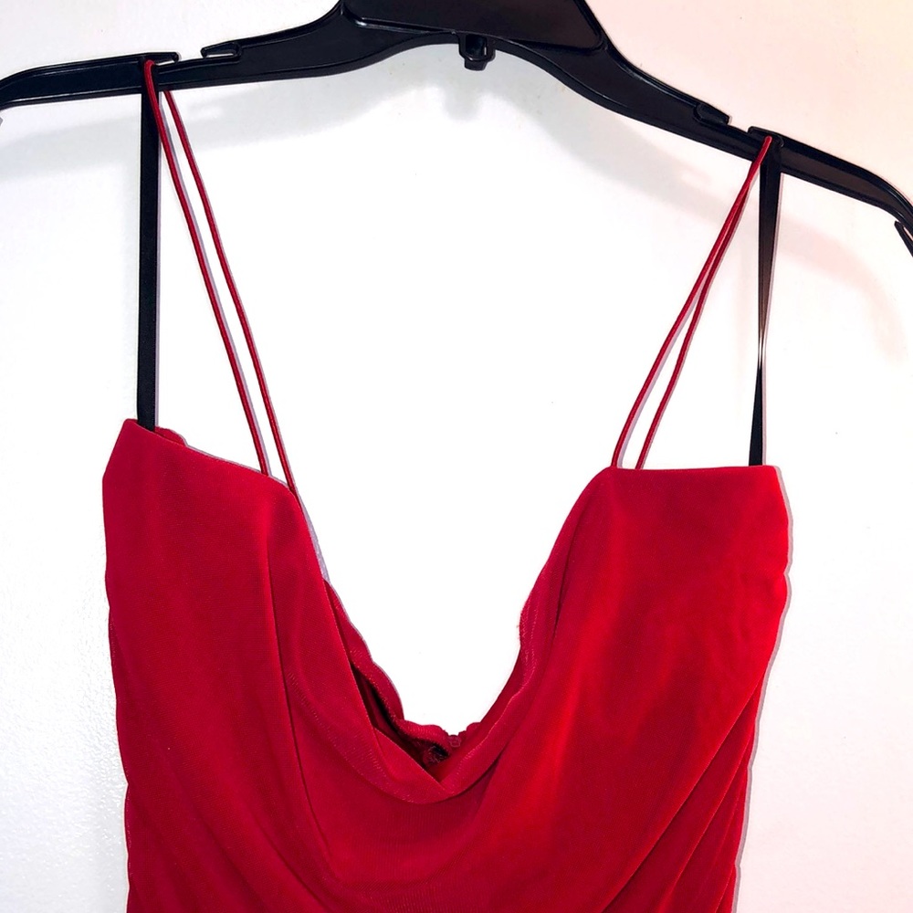 B Darlin, red cocktail dress. Size 14W. New with tags, never worn. Back zipper.